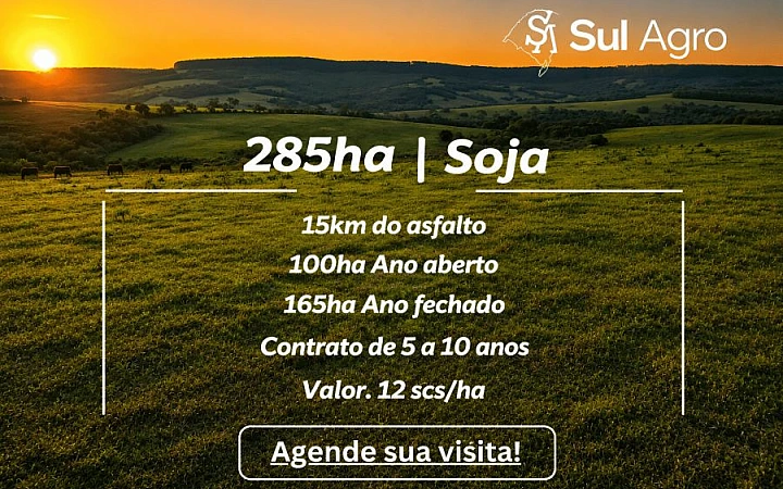 SOJA 100/ha ABERTO 165/ha FECHADO Área